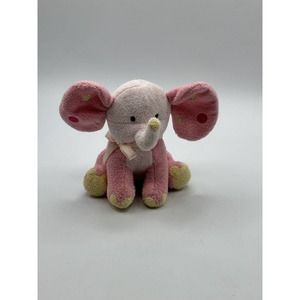 Pink ELEPHANT 6" Plush Rattle Stuffed Animal Toy by Burton + Burton
